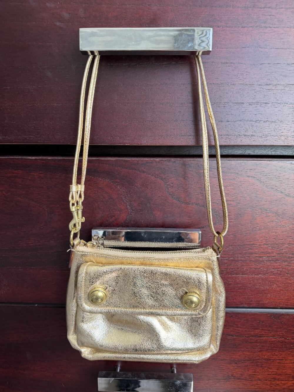 Vintage Coach Poppy Metallic Gold Leather Crossbody Bag Y2K - Picture 9 of 9